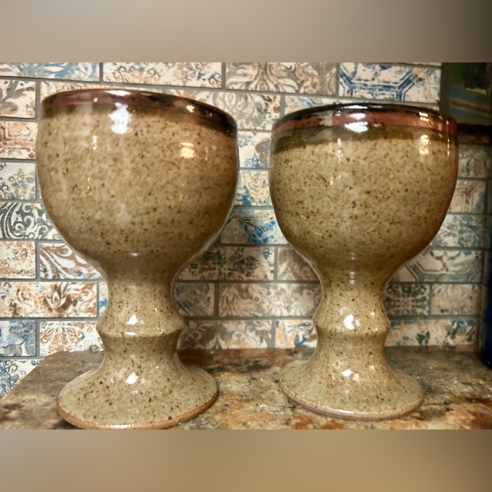 2 of The Coach House Pottery from Coggeshall Essex goblet/ chalice. 5.5” - Picture 3 of 8